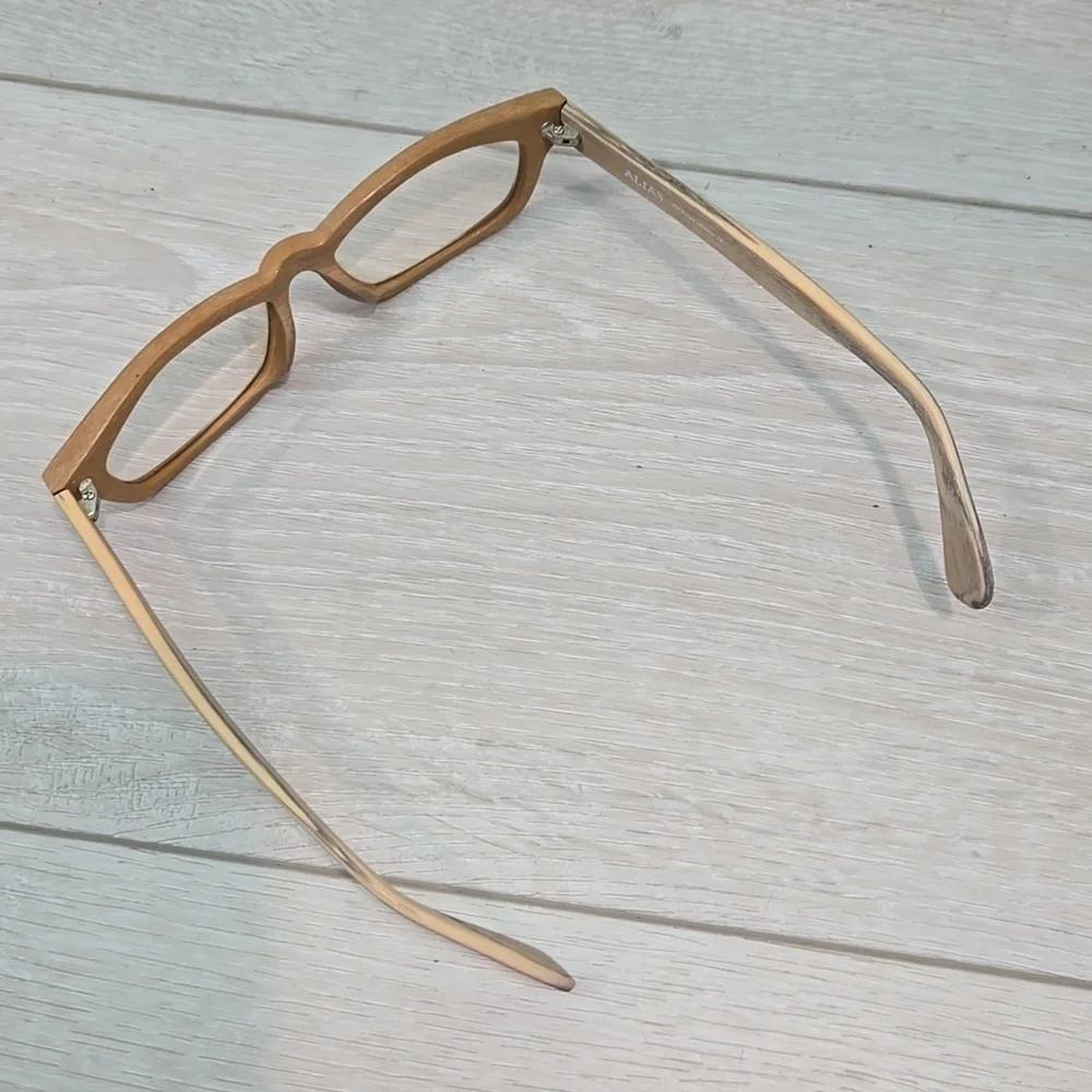 Alias Brown Women Glasses with Elegant Wooden Sell Frame A1637